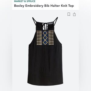 MARKET & SPRUCE Bexley Embroidery Bib Halter Knit Top from Stitch Fix